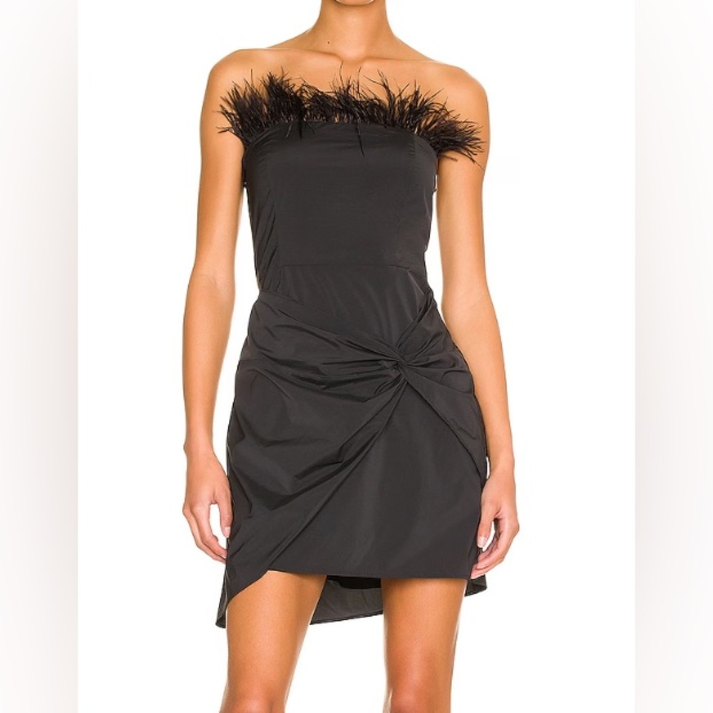Majorelle Feather Mini Dress